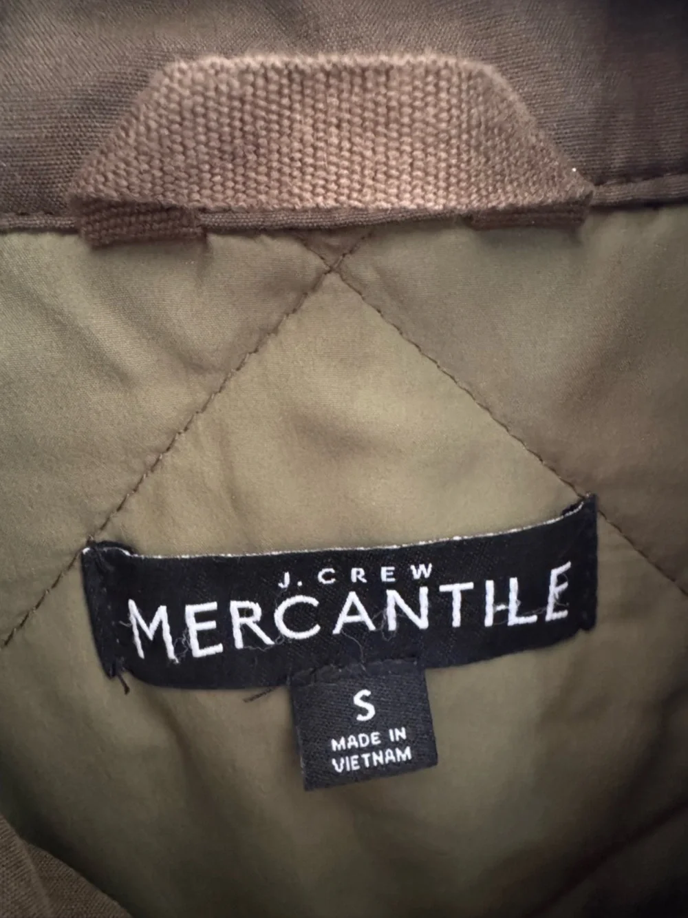 J. Crew Mercantile Full Zip Green Quilted Puffer Vest Green Cotton Blend Fall